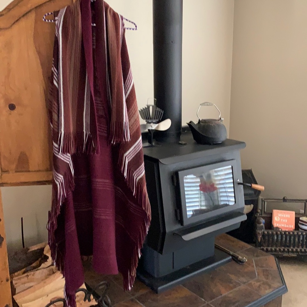 Duster, cowl collar, fringe, semi-racerback